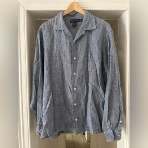 Ralph Lauren Purple Label Men’s Linen Plaid Shirt sz L